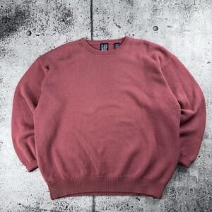 Vintage 90s GAP Cotton Knit Sweater Salmon Made In UK